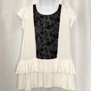 NICOLE MILLER VANILLA ICE TIER RUFFLE TOP
